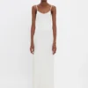 Floor-length cami dress in ivory Floor-length cami dress in ivory