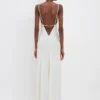 Floor-length cami dress in ivory Floor-length cami dress in ivory