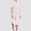 Frill polo top in white Frill polo top in white
