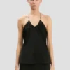 Gathered cami top in black Gathered cami top in black