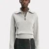 Half-zip milano jumper in grey marl Half-zip milano jumper in grey marl