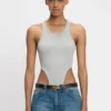 High leg bodysuit in grey marl High leg bodysuit in grey marl