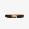 Jumbo dorian belt in black croc embossed calf leather Jumbo dorian belt in black croc embossed calf leather