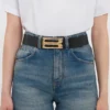 Jumbo dorian belt in black glossed leather Jumbo dorian belt in black glossed leather