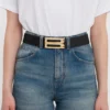 Jumbo dorian belt in black grained leather Jumbo dorian belt in black grained leather