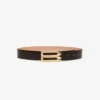 Jumbo dorian belt in chocolate croc embossed leather Jumbo dorian belt in chocolate croc embossed leather
