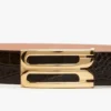 Jumbo dorian belt in chocolate croc embossed leather Jumbo dorian belt in chocolate croc embossed leather
