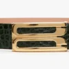 Jumbo dorian belt in dark forest croc embossed leather Jumbo dorian belt in dark forest croc embossed leather