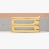 Jumbo dorian belt in magnesium shiny leather Jumbo dorian belt in magnesium shiny leather