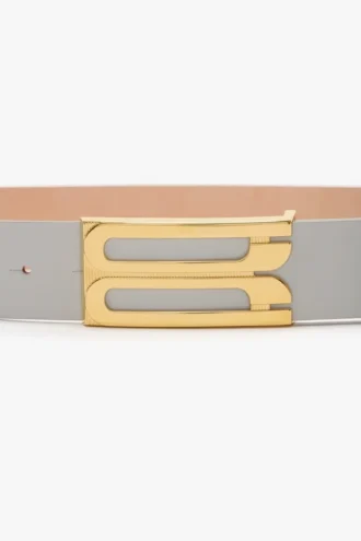 Jumbo dorian belt in magnesium shiny leather Jumbo dorian belt in magnesium shiny leather
