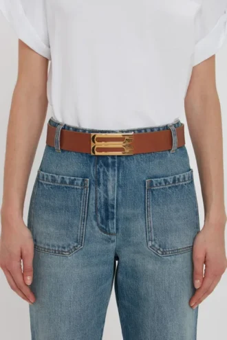 Jumbo dorian belt in tan smooth leather