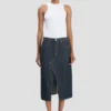 Kick pocket denim skirt in light rinse Kick pocket denim skirt in light rinse