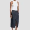 Kick pocket denim skirt in light rinse Kick pocket denim skirt in light rinse