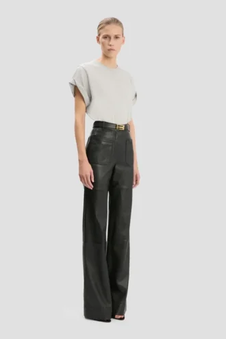 Leather alina trouser in black Leather alina trouser in black