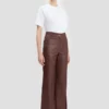 Leather alina trouser in burgundy Leather alina trouser in burgundy