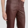 Leather alina trouser in burgundy Leather alina trouser in burgundy