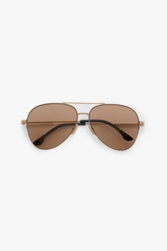 Metal pilot sunglass in gold blue