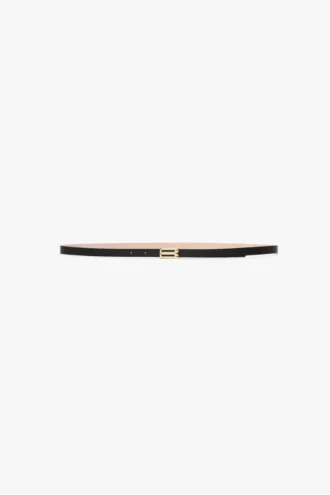 Micro dorian belt in black leather