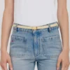 Micro dorian belt in ivory grained leather Micro dorian belt in ivory grained leather