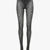 Monogram lace tights in black Monogram lace tights in black