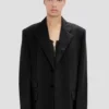 Notched lapel jacket in black Notched lapel jacket in black