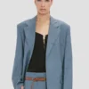 Notched lapel jacket in cloud blue Notched lapel jacket in cloud blue