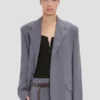 Notched lapel jacket in flint Notched lapel jacket in flint