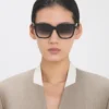 Oversized acetate sunglasses in black