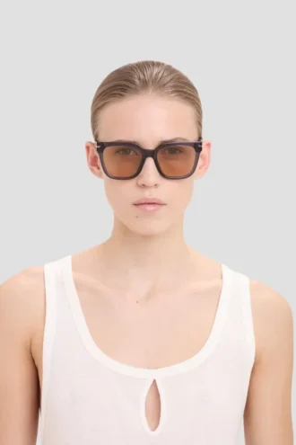 Oversized acetate sunglasses in transparent blue