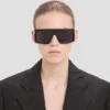 Oversized flat top frame in black