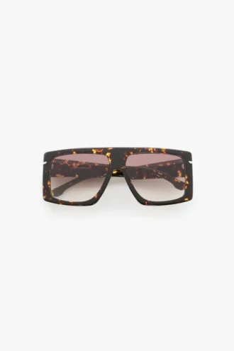 Oversized flat top frame in havana