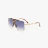 Oversized metal and acetate frame in gold havana Oversized metal and acetate frame in gold havana