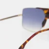Oversized metal and acetate frame in gold havana Oversized metal and acetate frame in gold havana