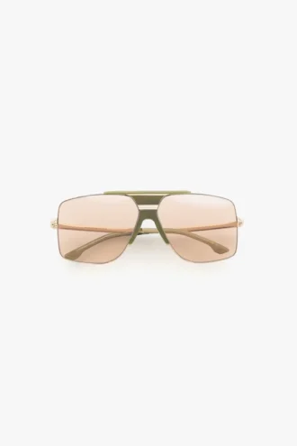 Oversized metal and acetate frame in green marble