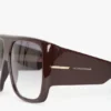 Oversized soft square acetate frame in burgundy Oversized soft square acetate frame in burgundy