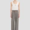 Pleated waist trouser in nickel Pleated waist trouser in nickel