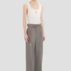Pleated waist trouser in nickel Pleated waist trouser in nickel