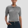 Polo top in grey marl Polo top in grey marl