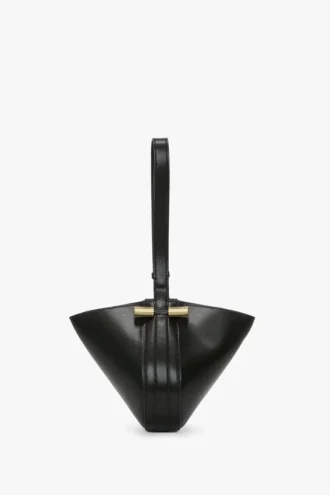 Portofino dia clutch in black leather
