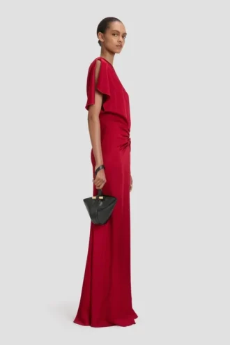Portofino dia clutch in black leather