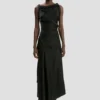 Posy midi dress in black