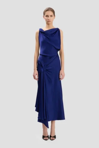 Posy midi dress in bright indigo Posy midi dress in bright indigo