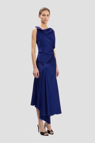 Posy midi dress in bright indigo Posy midi dress in bright indigo