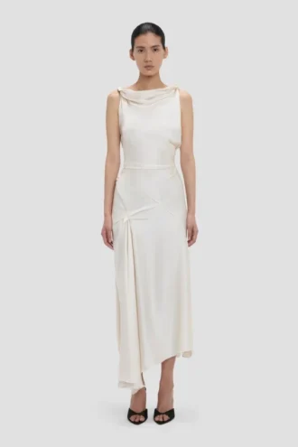 Posy midi dress in ivory Posy midi dress in ivory