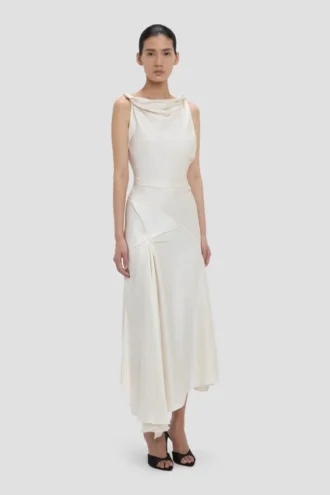Posy midi dress in ivory Posy midi dress in ivory
