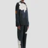 Pyjama shirt in dark navy floral print Pyjama shirt in dark navy floral print