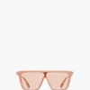 Rectangular shield sunglasses in nude Rectangular shield sunglasses in nude