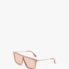 Rectangular shield sunglasses in nude Rectangular shield sunglasses in nude