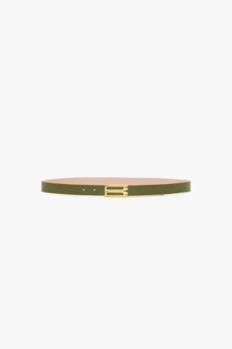 Regular dorian belt in khaki smooth leather Regular dorian belt in khaki smooth leather