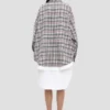 Relaxed cocoon shacket in blue-red check Relaxed cocoon shacket in blue-red check